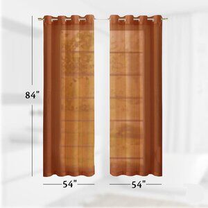 Dainty Home solid sheer curtains (84 x 54) 2 panels